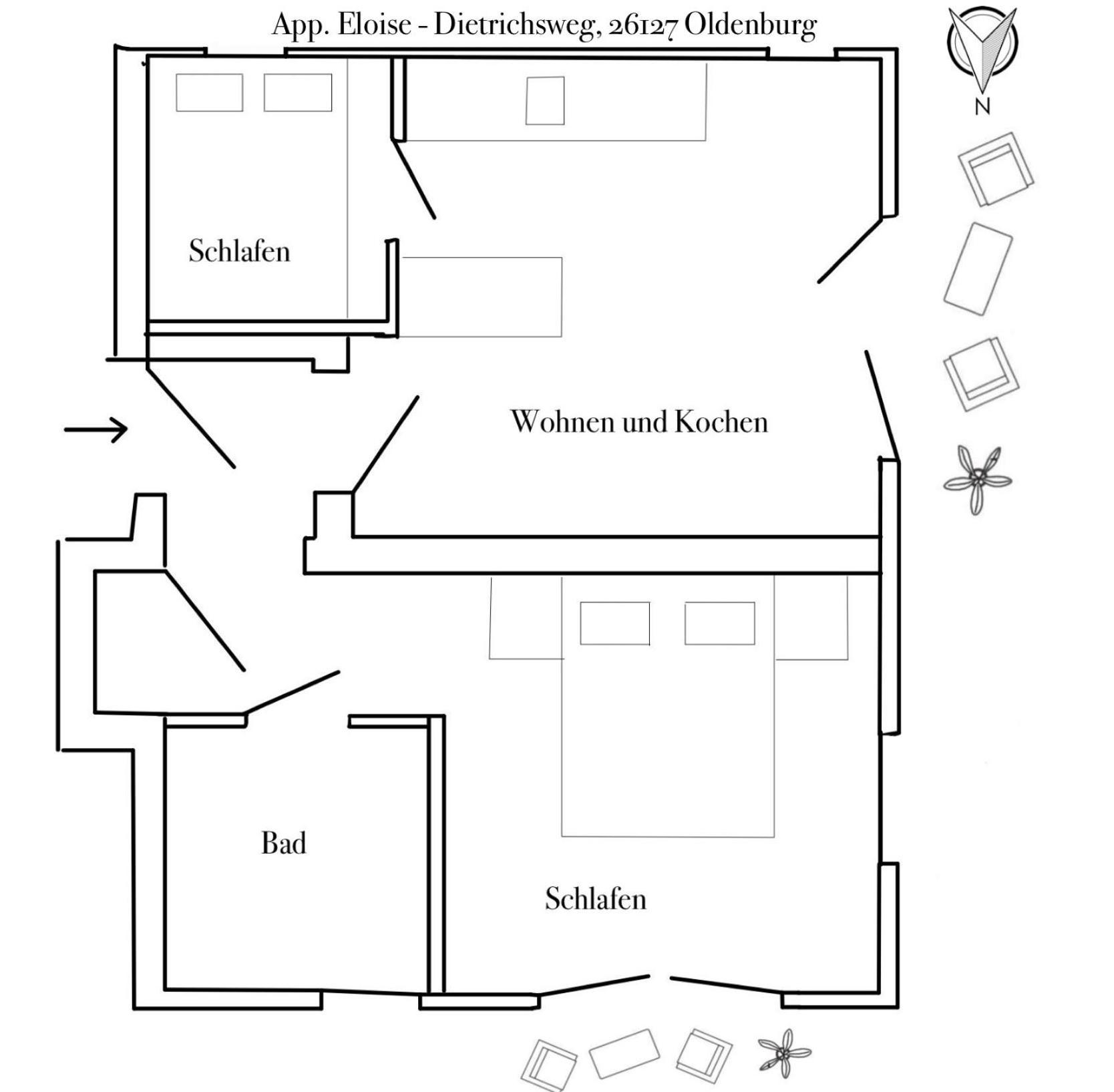Apartment Prinzessin Eloise - Zimmerprinzen Oldenbourg Extérieur photo